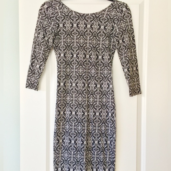 F21 Black & White Patterned Dress, Size S, Forever21 - Picture 1 of 6